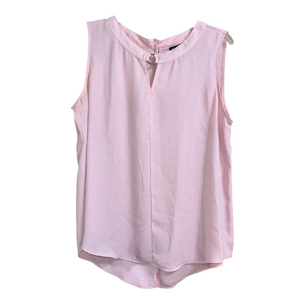 Adrienne Vittadini Sleeveless Pink Tunic Length Top, Large